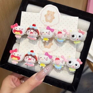 可爱卡通搞怪表情猫咪发夹迷你鸭嘴夹少女心爆棚甜美刘海夹发饰