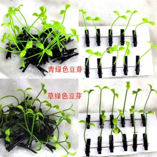 新款可爱小草发卡头上长草发卡慢羊羊碎发夹顶夹闺蜜搞怪豆芽发夹