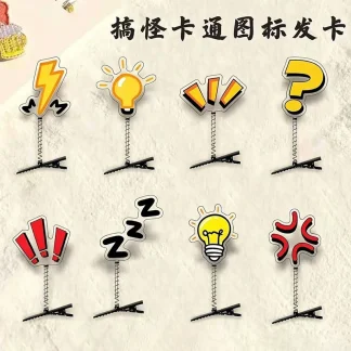 亚克力发夹问号透明发卡弹簧立体可爱发饰搞笑头饰高颜值头顶